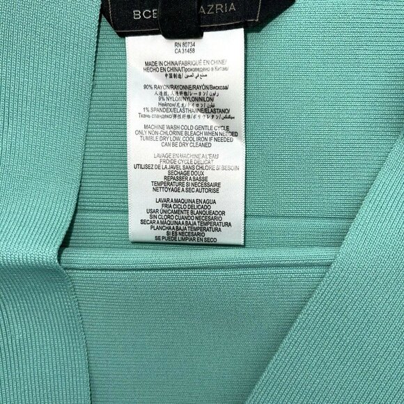 BCBG Bandage Skirt Womens Medium Maxazaria Bodycon Green Stretch Knit Tight Y2K - Picture 6 of 8